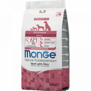 Monge Dog для собак всех пород говядина с рисом